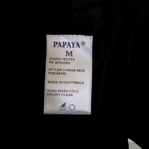 Papaya low cut long sleeve black mini dress
